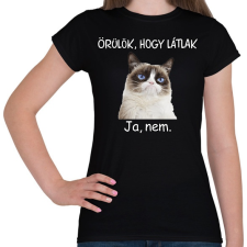 PRINTFASHION Örülök, hogy látlak - Női póló - Fekete női póló