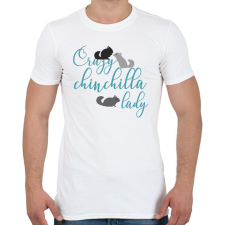 PRINTFASHION Őrült csincsillás hölgy - Férfi póló - Fehér férfi póló