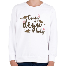PRINTFASHION Őrült degus hölgy - Gyerek pulóver - Fehér gyerek pulóver, kardigán