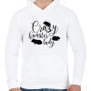 PRINTFASHION Őrült hörcsögös hölgy - Férfi kapucnis pulóver - Fehér