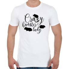 PRINTFASHION Őrült hörcsögös hölgy - Férfi póló - Fehér