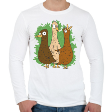 PRINTFASHION Őrült kacsák - Férfi hosszú ujjú póló - Fehér férfi póló