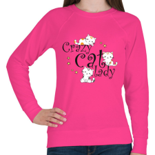 PRINTFASHION Őrült macskás hölgy - Női pulóver - Fukszia női pulóver, kardigán