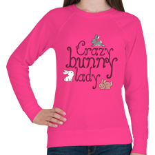 PRINTFASHION Őrült nyuszis hölgy - Női pulóver - Fukszia női pulóver, kardigán