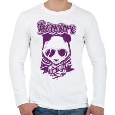 PRINTFASHION Őrült panda - Férfi hosszú ujjú póló - Fehér férfi póló