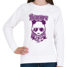 PRINTFASHION Őrült panda - Női pulóver - Fehér