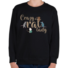 PRINTFASHION Őrült patkányos hölgy - Gyerek pulóver - Fekete