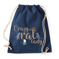 PRINTFASHION Őrült patkányos hölgy - Sportzsák, Tornazsák - Sötétkék tornazsák