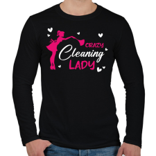 PRINTFASHION Őrült takarítónő - Férfi hosszú ujjú póló - Fekete férfi póló