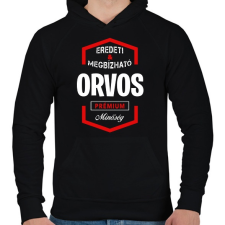 PRINTFASHION Orvos prémium minőség - Férfi kapucnis pulóver - Fekete férfi pulóver, kardigán
