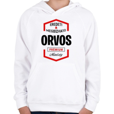 PRINTFASHION Orvos prémium minőség - Gyerek kapucnis pulóver - Fehér