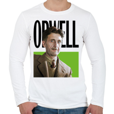 PRINTFASHION Orwell - Önarckép - Férfi hosszú ujjú póló - Fehér férfi póló