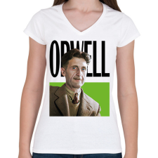 PRINTFASHION Orwell - Önarckép - Női V-nyakú póló - Fehér női póló