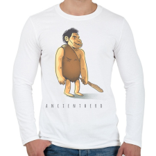 PRINTFASHION ősember - Férfi hosszú ujjú póló - Fehér férfi póló
