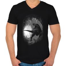 PRINTFASHION Ősi barlang - Férfi V-nyakú póló - Fekete