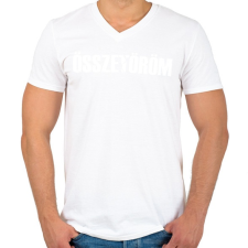 PRINTFASHION Összetöröm - Férfi V-nyakú póló - Fehér férfi póló