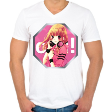 PRINTFASHION OSU! ikon logó - Férfi V-nyakú póló - Fehér férfi póló