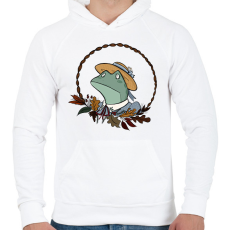 PRINTFASHION Őszi béka - Férfi kapucnis pulóver - Fehér