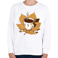 PRINTFASHION Őszi kávé - Gyerek pulóver - Fehér