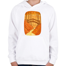 PRINTFASHION Őszi táj - Gyerek kapucnis pulóver - Fehér gyerek pulóver, kardigán