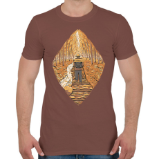 PRINTFASHION Őszi túrázó - Férfi póló - Mogyoróbarna