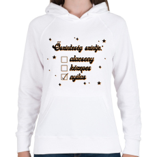 PRINTFASHION Őszinteség szintje - Női kapucnis pulóver - Fehér