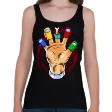 PRINTFASHION Ötös - Női atléta - Fekete női trikó