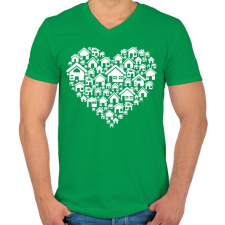 PRINTFASHION Otthon - Férfi V-nyakú póló - Zöld férfi póló