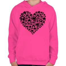 PRINTFASHION Otthon - Gyerek kapucnis pulóver - Fukszia