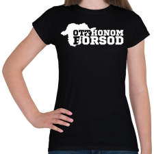 PRINTFASHION Otthonom Borsod (fehér)  - Női póló - Fekete női póló