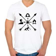 PRINTFASHION outdoor - Férfi V-nyakú póló - Fehér férfi póló