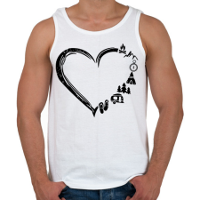 PRINTFASHION outdoor szív - Férfi atléta - Fehér atléta, trikó