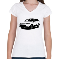 PRINTFASHION Outlander III - Női V-nyakú póló - Fehér női póló