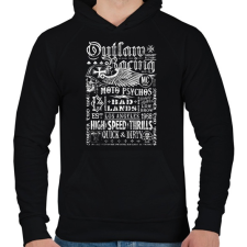 PRINTFASHION outlaw - Férfi kapucnis pulóver - Fekete férfi pulóver, kardigán