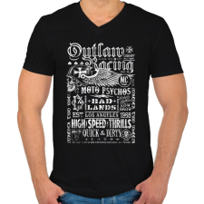 PRINTFASHION outlaw - Férfi V-nyakú póló - Fekete férfi póló
