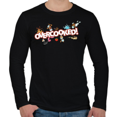 PRINTFASHION Overcooked - Férfi hosszú ujjú póló - Fekete