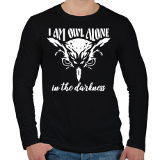 PRINTFASHION Owl alone - Férfi hosszú ujjú póló - Fekete