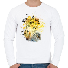 PRINTFASHION owl - Férfi pulóver - Fehér férfi pulóver, kardigán