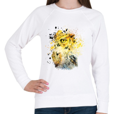 PRINTFASHION owl - Női pulóver - Fehér női pulóver, kardigán