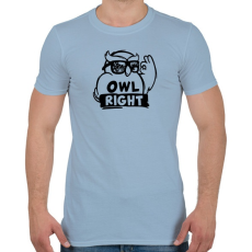 PRINTFASHION Owl right - Férfi póló - Világoskék