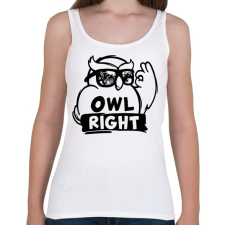 PRINTFASHION Owl right - Női atléta - Fehér női trikó