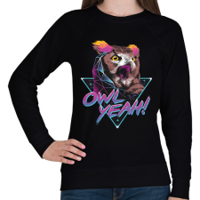 PRINTFASHION Owl yeah! - Női pulóver - Fekete női pulóver, kardigán