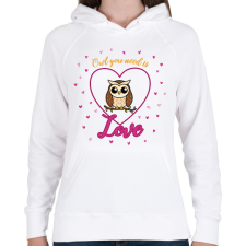 PRINTFASHION Owl you need is - Női kapucnis pulóver - Fehér női pulóver, kardigán