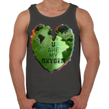 PRINTFASHION Oxigénem - Férfi atléta - Sötétszürke atléta, trikó