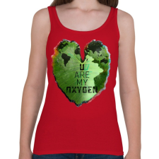 PRINTFASHION Oxigénem - Női atléta - Cseresznyepiros női trikó