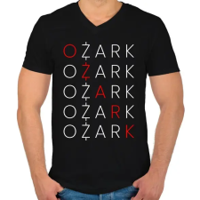 PRINTFASHION OZARK - Férfi V-nyakú póló - Fekete férfi póló