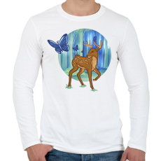 PRINTFASHION Őzike - Férfi hosszú ujjú póló - Fehér