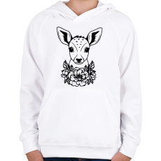 PRINTFASHION Őzike  - Gyerek kapucnis pulóver - Fehér