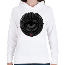 PRINTFASHION Ozirisz - Női kapucnis pulóver - Fehér női pulóver, kardigán