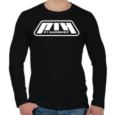 PRINTFASHION P1 Harmony White - Férfi hosszú ujjú póló - Fekete